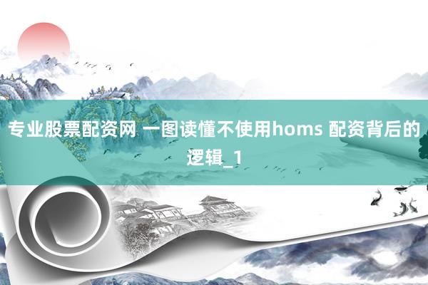 专业股票配资网 一图读懂不使用homs 配资背后的逻辑_1